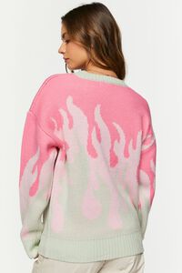 PINK/MULTI Abstract Flame Crew Sweater, image 3