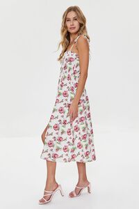 WHITE/MULTI Floral Print Linen-Blend Midi Dress, image 2