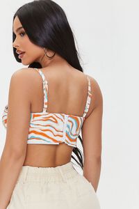 IVORY/MULTI Abstract Print Crop Top, image 3