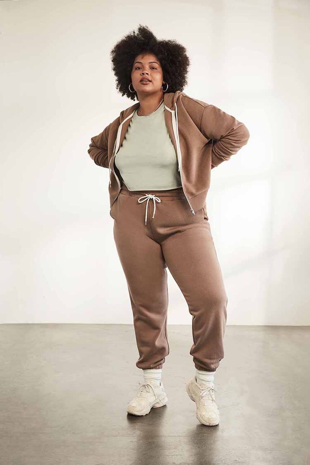 CAMEL Plus Size French Terry Joggers, image 1