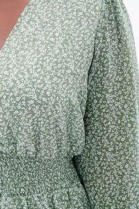 SAGE/CREAM Plus Size Floral Peasant Maxi Dress, image 5