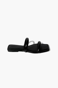 BLACK Dual-Strap Slip-On Sandals, image 2