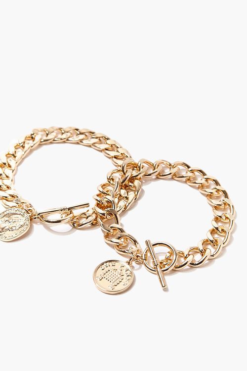 GOLD Chunky Chain Bracelet Set, image 1