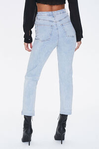 LIGHT DENIM Slim Straight High-Rise Jeans, image 4