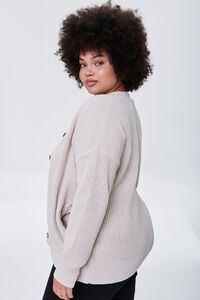 CREAM Plus Size Ribbed Cardigan Sweater, image 2