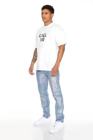 Iridescent Slim-Fit Jeans