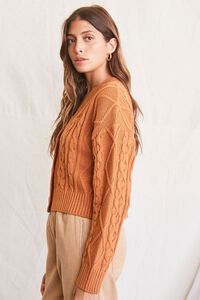 TAN Cable Knit Cardigan Sweater, image 2