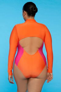 SHOCKING PINK/FIESTA Plus Size Sports Illustrated One-Piece Swimsuit, image 4