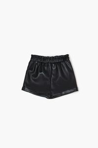 BLACK Girls Faux Leather Shorts (Kids), image 2