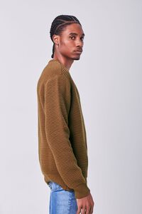 LIGHT BROWN Ribbed Crew Neck Sweater, image 2