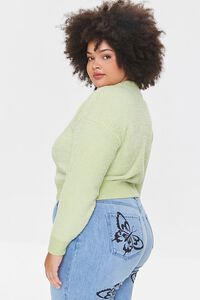 GREEN Plus Size Boucle Knit Sweater, image 2