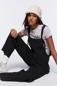 BLACK Knotted Twill Overalls, image 1
