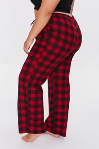 RED/BLACK Plus Size Buffalo Plaid Pajama Pants, image 3