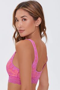 MAGENTA/NEON CORAL Floral Lace Scalloped Bralette, image 3