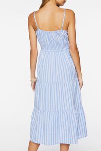 BLUE/MULTI Tiered Striped Midi Dress, image 3