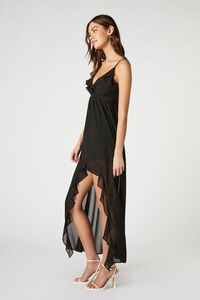 BLACK Chiffon Ruffle High-Low Dress, image 2