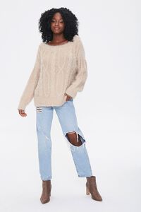 TAUPE Fuzzy Boat Neck Sweater, image 4