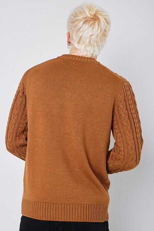 CAMEL Cable Knit Dropped-Sleeve Sweater, image 4