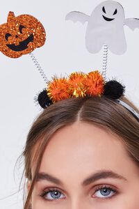 ORANGE Halloween Pom Pom Headband, image 2