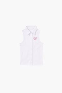 WHITE/MULTI Girls Cutie Sleeveless Shirt (Kids), image 1