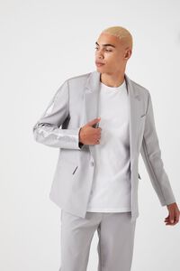 GREY/GREY Notched Button-Front Blazer, image 6