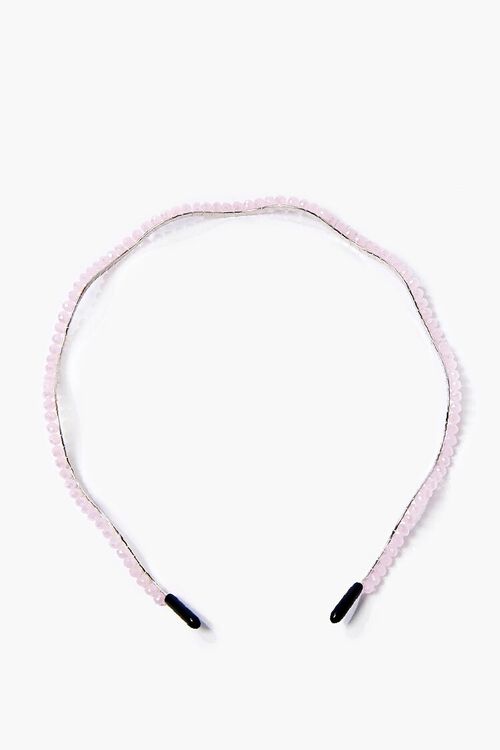 CREAM/PINK Faux Pearl Headband Set, image 4