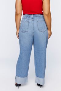 LIGHT DENIM Plus Size High-Rise Distressed Jeans, image 4