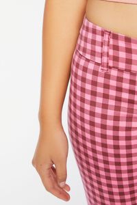 Gingham Low-Rise Flare Pants, image 5