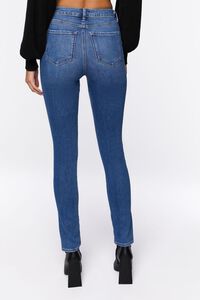 MEDIUM DENIM Split-Hem High-Rise Skinny Jeans, image 4