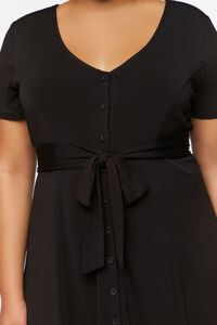 BLACK Plus Size Tie-Waist Mini Dress, image 5
