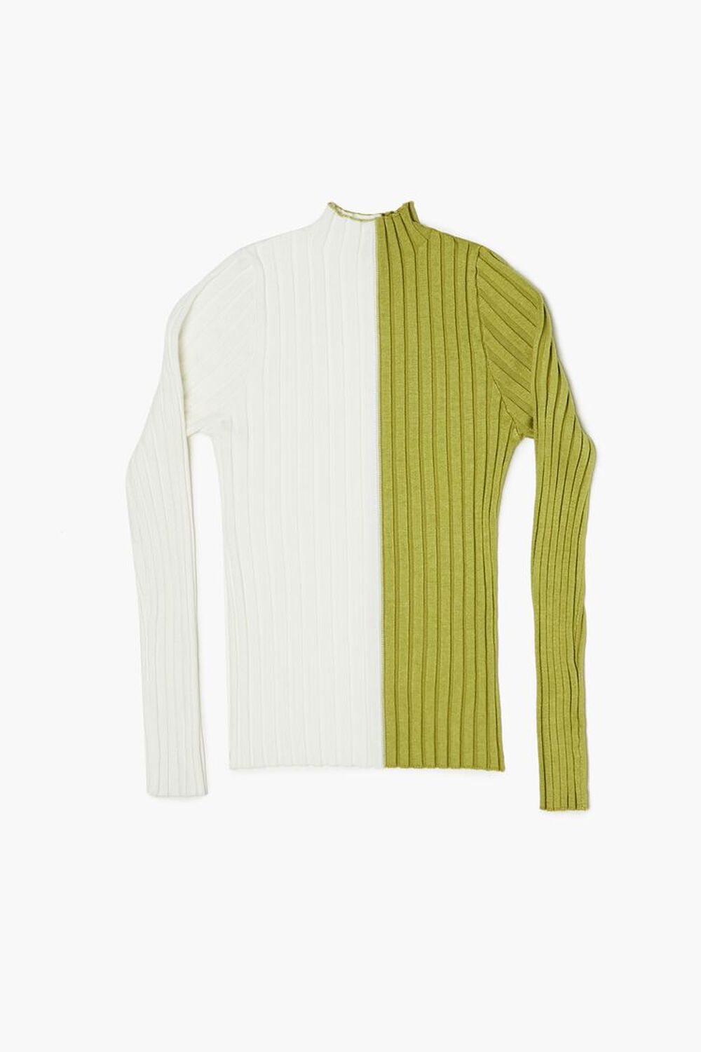 CREAM/HERBAL GREEN Girls Colorblock Sweater (Kids), image 1
