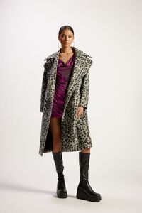 GREY/MULTI Leopard Print Duster Coat, image 1