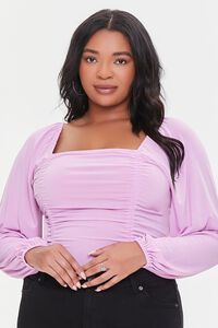 PINK Plus Size Ruched Bodysuit, image 1