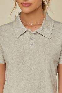 HEATHER GREY Jersey-Knit Polo Shirt, image 5