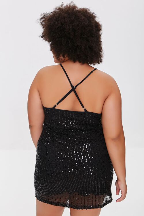 BLACK Plus Size Sequin Cami Dress, image 3