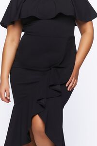 BLACK Plus Size Flounce Midi Dress, image 5