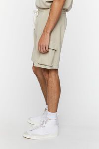 TAUPE French Terry Drawstring Cargo Shorts, image 3