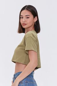 LIGHT OLIVE Cropped Crew Tee, image 2