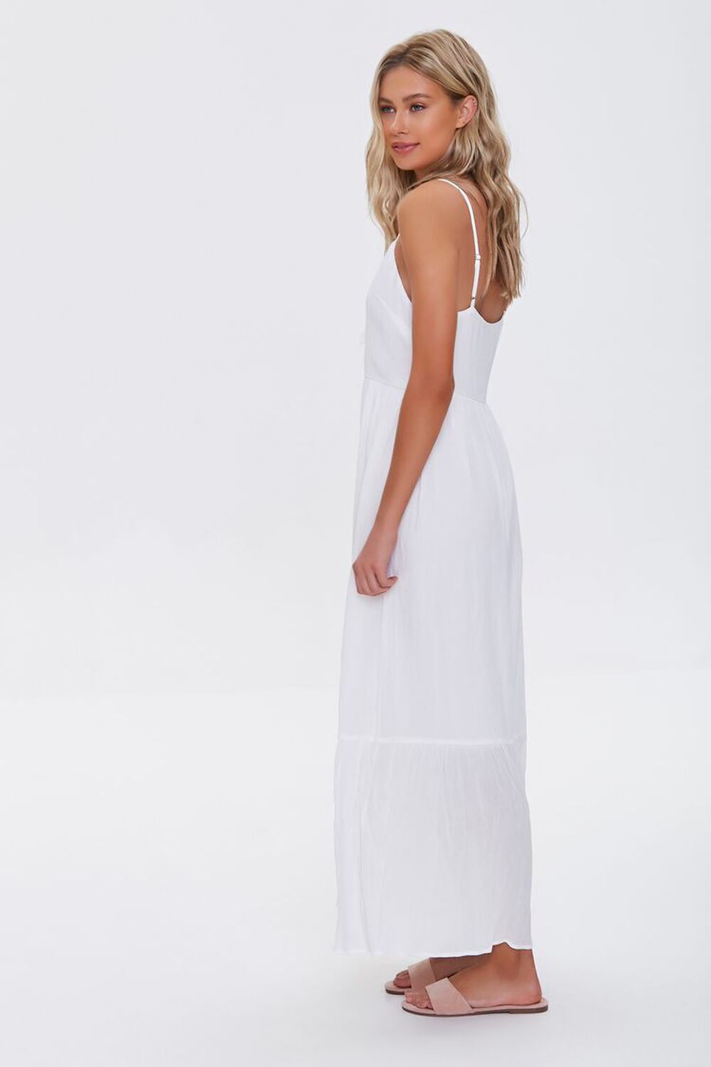 WHITE Plunging Maxi Cami Dress, image 2