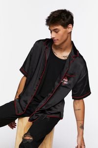 BLACK/RED Youth of Today Graphic Satin Shirt, image 1