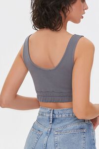 CHARCOAL French Terry Crop Top, image 3