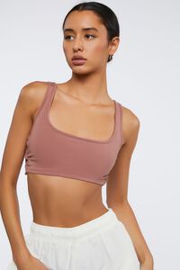 COFFEE Ribbed Crisscross Cropped Tank Top, image 1