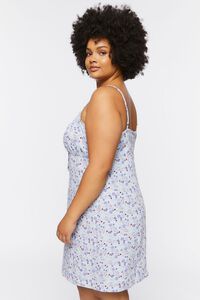 BLUE/MULTI Plus Size Floral Print Cami Mini Dress, image 2