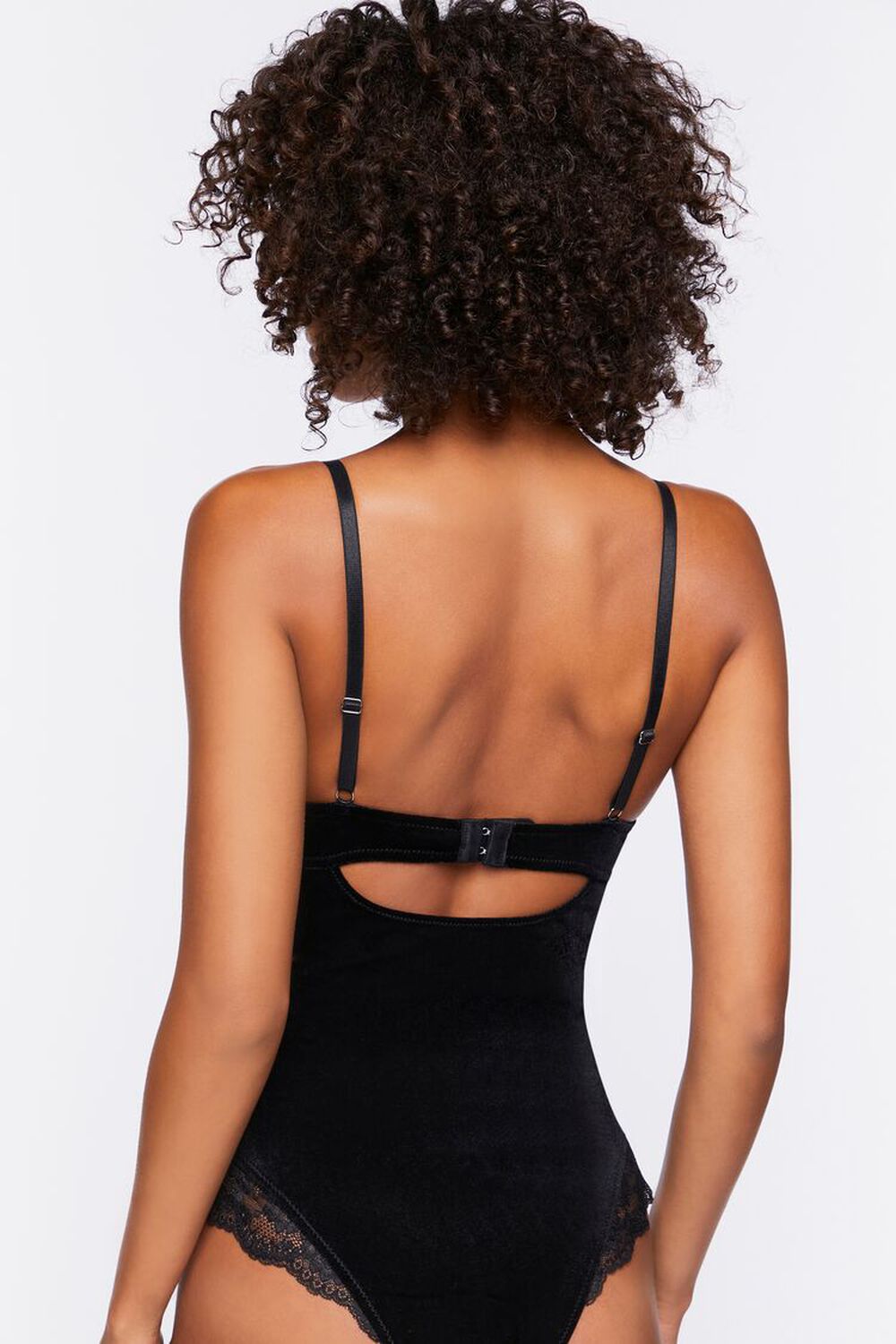 BLACK Velvet Lingerie Bodysuit, image 3