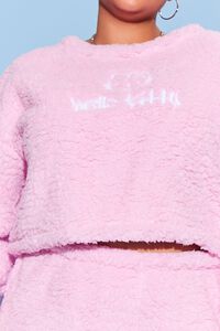 PINK/MULTI Plus Size Faux Shearling Hello Kitty Pullover, image 5