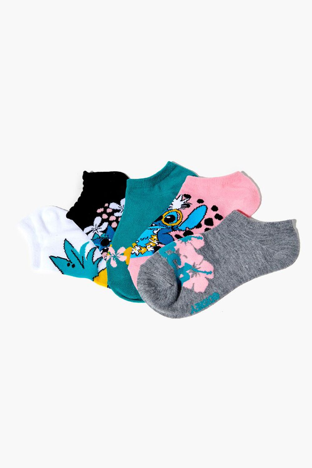 Kids Lilo & Stitch Ankle Sock Set - 5 Pack (Girls + Boys), image 1
