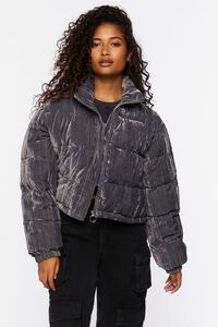 CHARCOAL Quilted Puffer Jacket, image 5