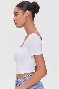 WHITE Seamed Crop Top, image 2