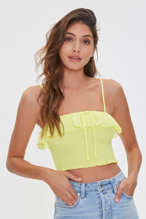 YELLOW Flounce Cropped Cami, image 1