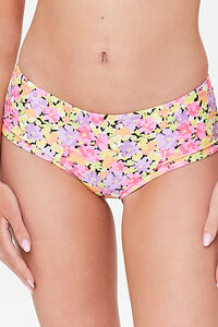 FLORAL/MULTI Floral Boyshort Bikini Bottoms, image 3